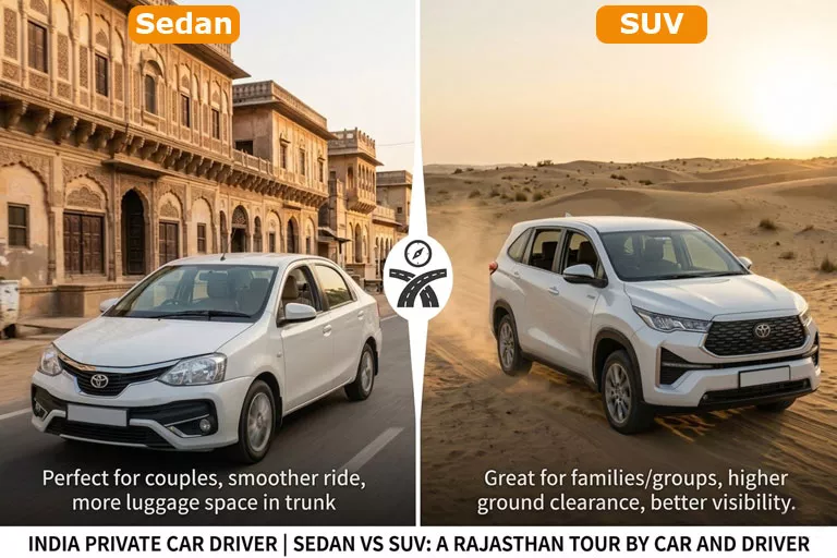 Sedan vs SUV for Rajasthan Trip: Which Should You Choose?